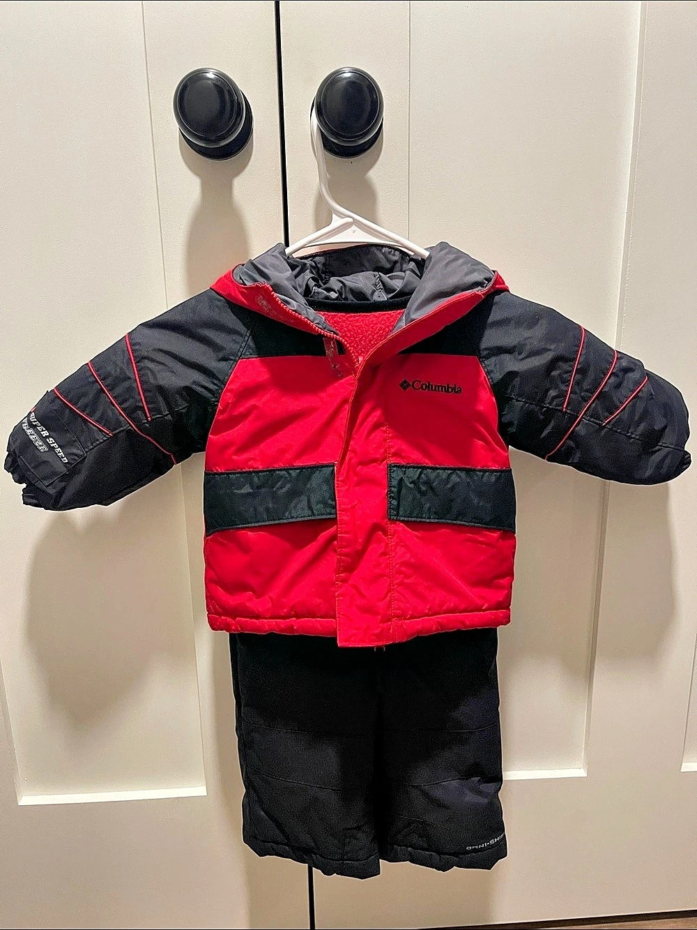 Columbia Toddler Double Flake Set Red & Black Snowsuit